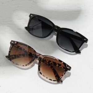 2pairs Leopard Print Frame Fashion Glasses